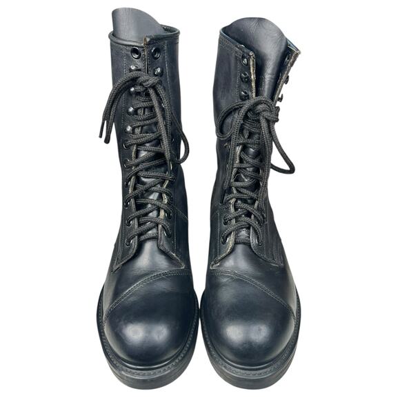 Vintage Biltrite Men’s Black Leather Steel Toe Combat Boot Size US 9.5 R - Picture 7 of 11